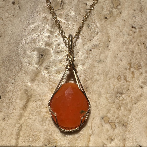 artifice jewelry Jewelry - 14k Gold Filled Natural Carnelian Necklace Pendant